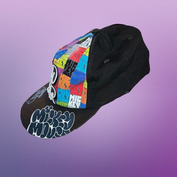 Mickey Mouse Baseball Hat Graffiti Hip Hop Disney Parks 3D Embroidered Crown Cap - Picture 8 of 9